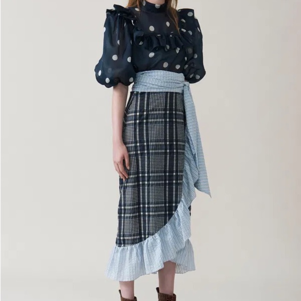 Ganni Charon Ruffle Wrap Skirt - Picture 2 of 6